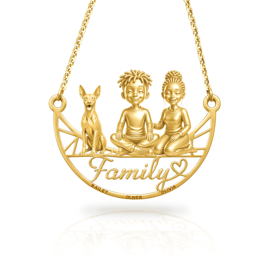 Soulyshine Xoloitzcuintli hairless family and dog handcrafted necklace