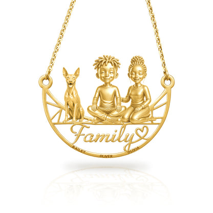 Soulyshine Xoloitzcuintli hairless family and dog handcrafted necklace