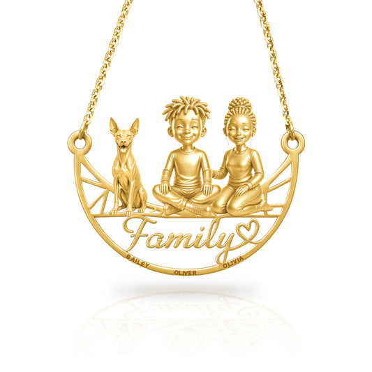 Soulyshine Xoloitzcuintli hairless family and dog handcrafted necklace