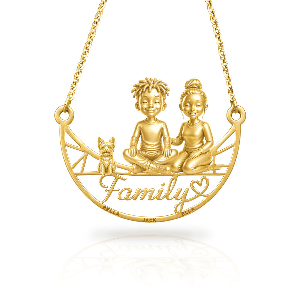 Soulyshine Yorkie family and dog handcrafted necklace