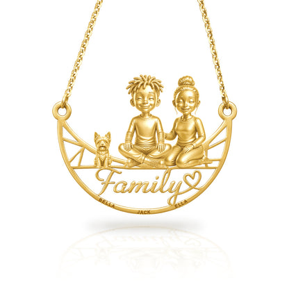 Soulyshine Yorkie family and dog handcrafted necklace