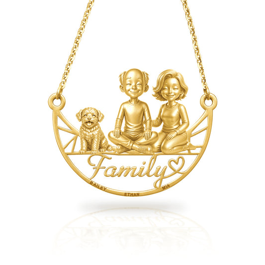 Soulyshine Yorkipoo family and dog handcrafted necklace