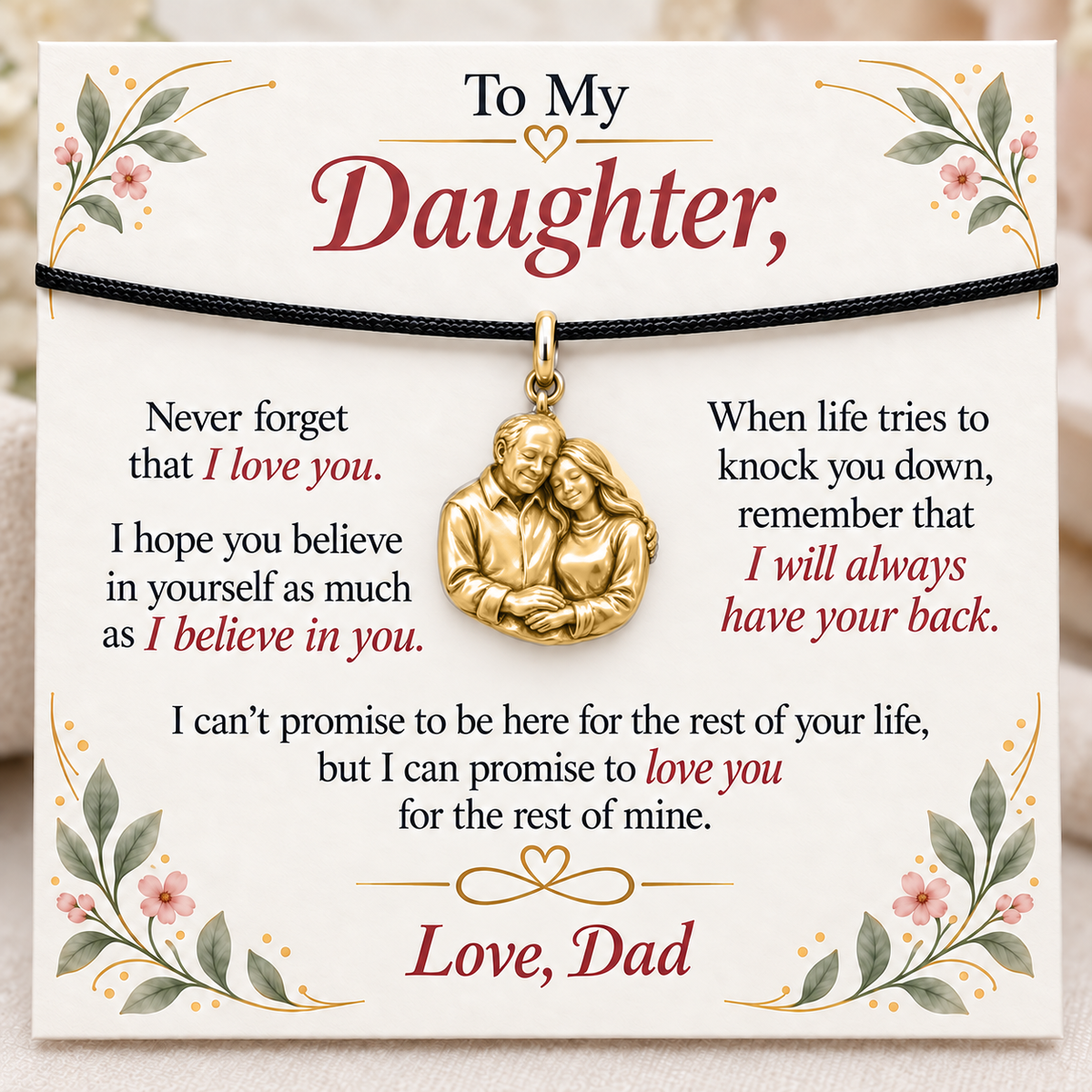Always His Daughter, Forever His Love — Main image, gold finish