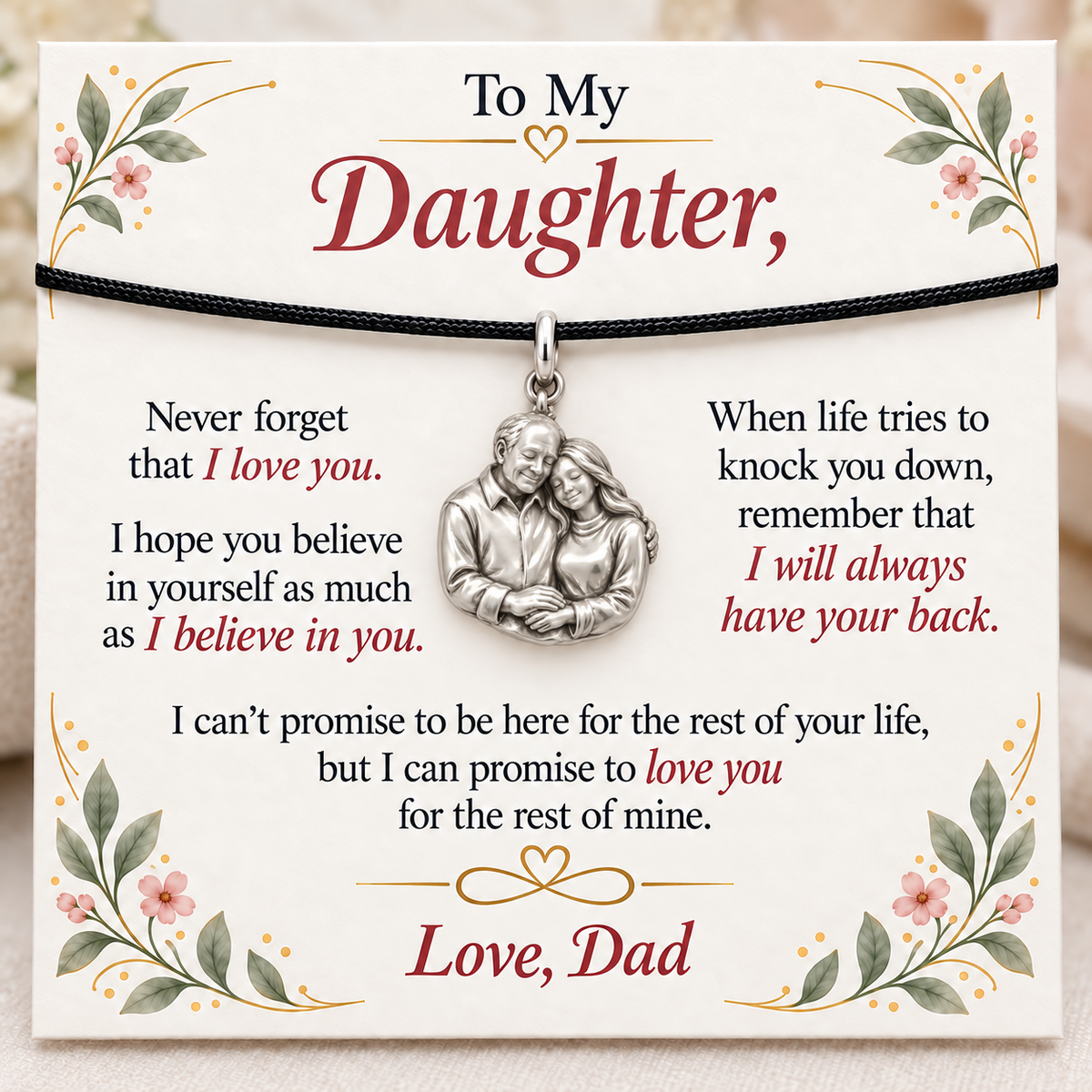Always His Daughter, Forever His Love — Main image, silver finish