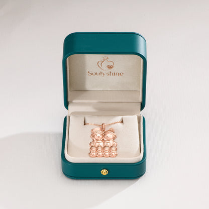 Soulyshine Personalized Cute Snowman Family Christmas - Handmade Necklace in Silver/14K Gold Vermeil