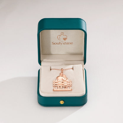 Soulyshine Personalized Couple Sitting On Bench - Handmade Necklace in Silver/14K Gold Vermeil