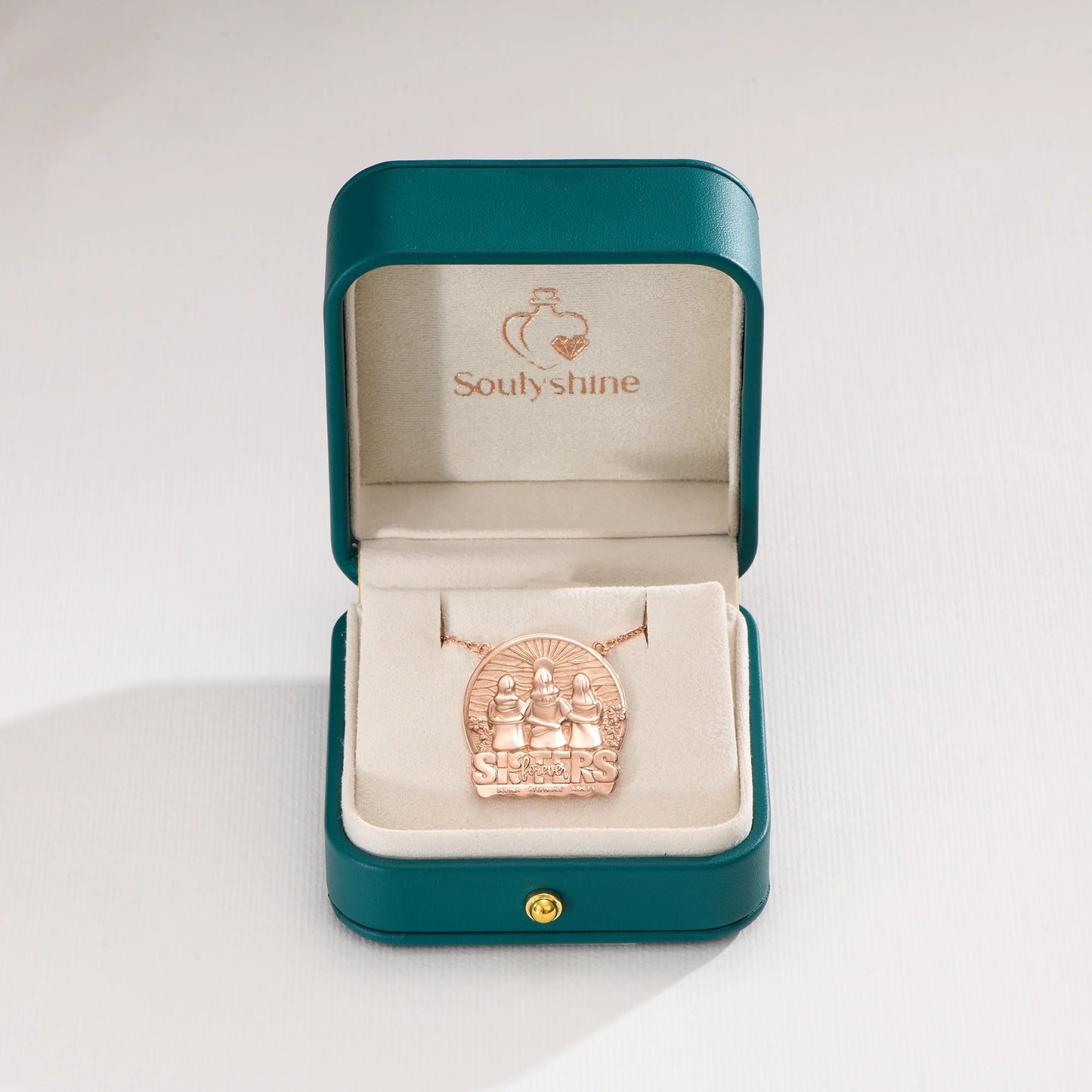 Soulyshine Personalized Sister Forever - Handmade Necklace in Silver/14K Gold Vermeil