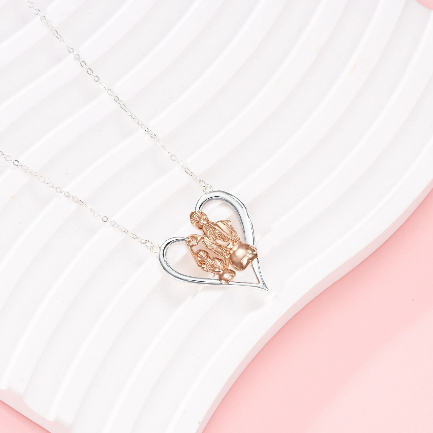 Heartbond Moments Vermeil Rosegold and Silver Necklace