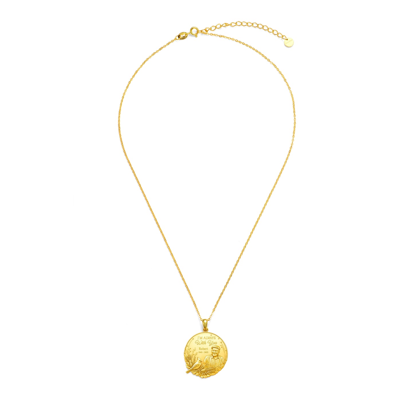 Soulyshine Eternal Presence Personalized Memorial -  Upload Photo Necklace in Sterling Silver/14K Gold Vermeil