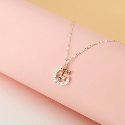 Everglow Reindeer Rosegold Vermeil and Silver Necklace