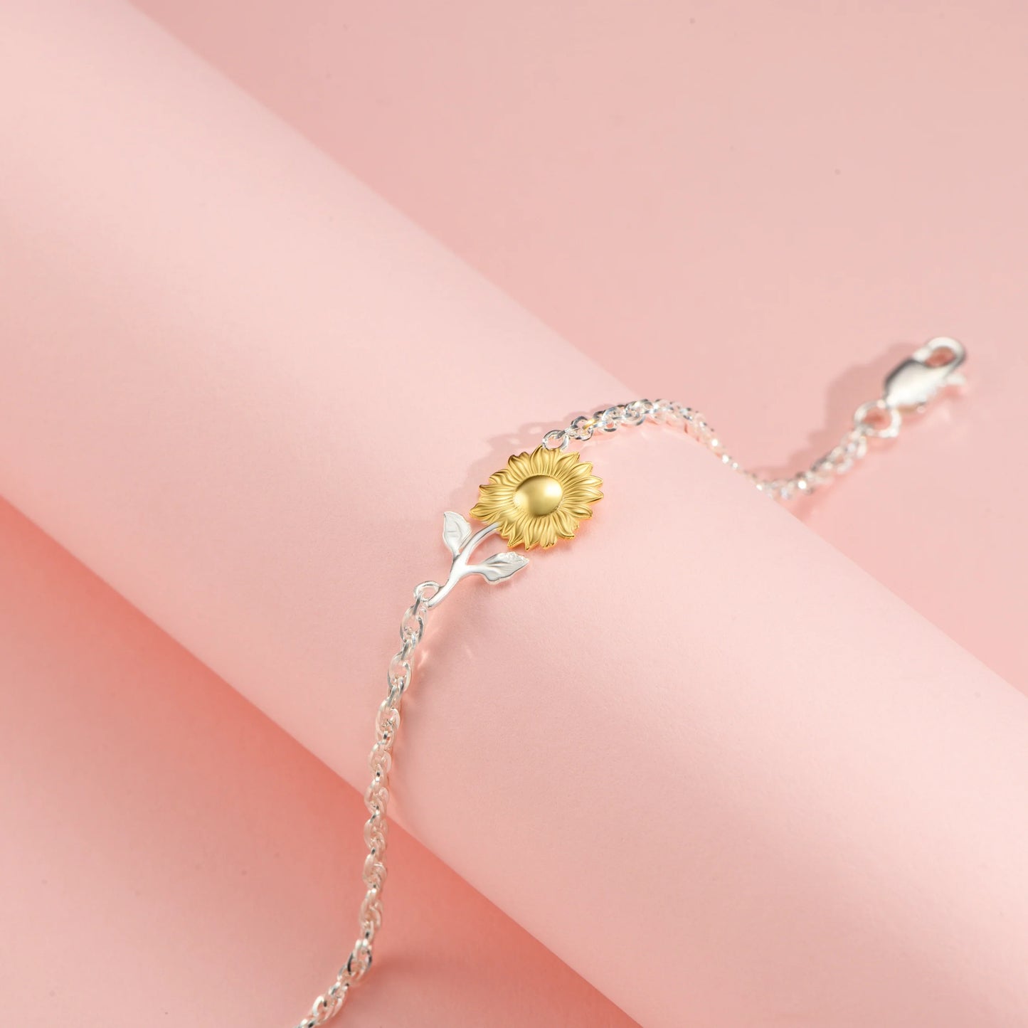 Sunflower Golden Bloom K14 Gold Vermeil and Silver Bracelet