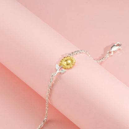 Sunflower Golden Bloom K14 Gold Vermeil and Silver Bracelet