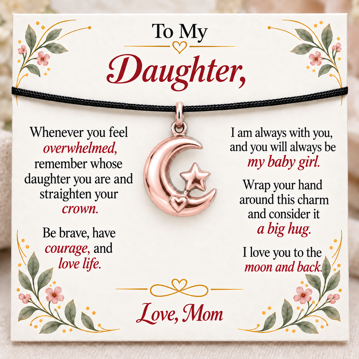 Moon and Star, Mom’s Endless Love — Main image, rose gold finish