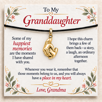 Grandma's Hand Charm: Holding Our Memories Close — Main image, gold finish