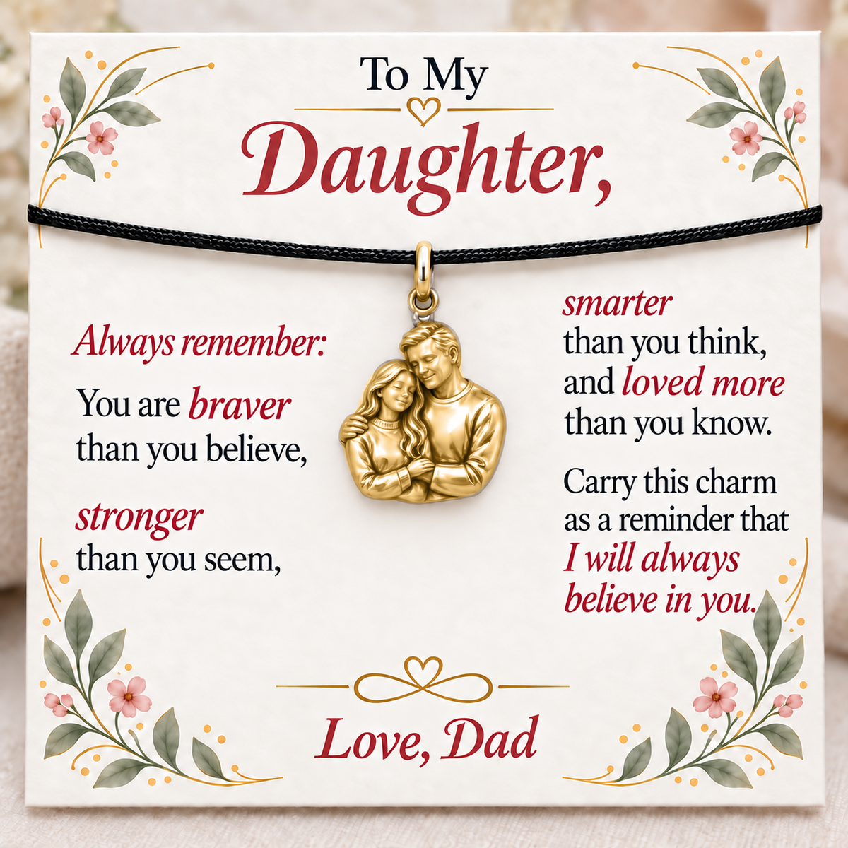 Dad’s Embrace, Stronger Than You Seem — Main image, gold finish