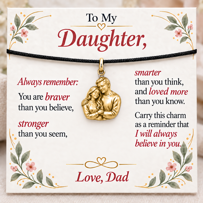 Dad’s Embrace, Stronger Than You Seem — Main image, gold finish