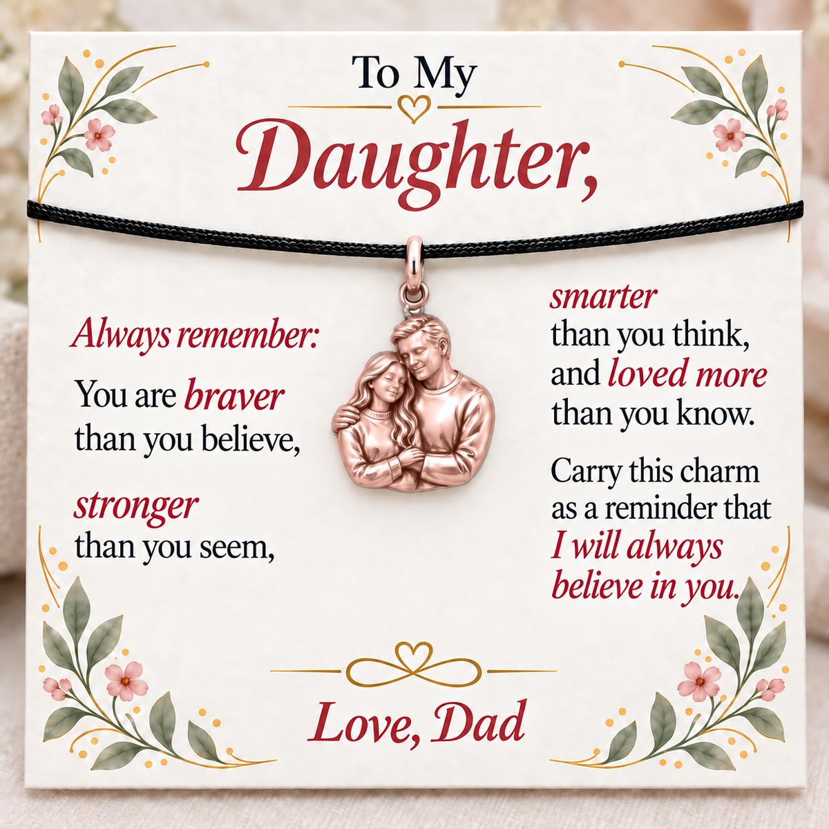 Dad’s Embrace, Stronger Than You Seem — Main image, rose gold finish