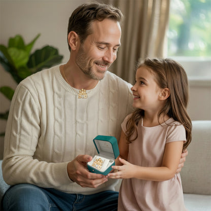 Soulyshine Personalized Dad & His Children - Handmade Necklace in Silver/14K Gold Vermeil