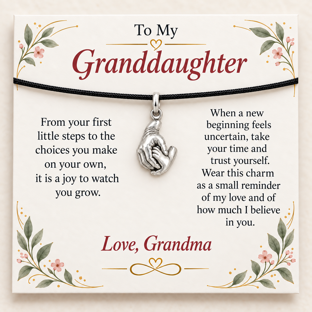 Grandma's Guiding Hand Charm: Trust Your Journey — Main image, silver finish