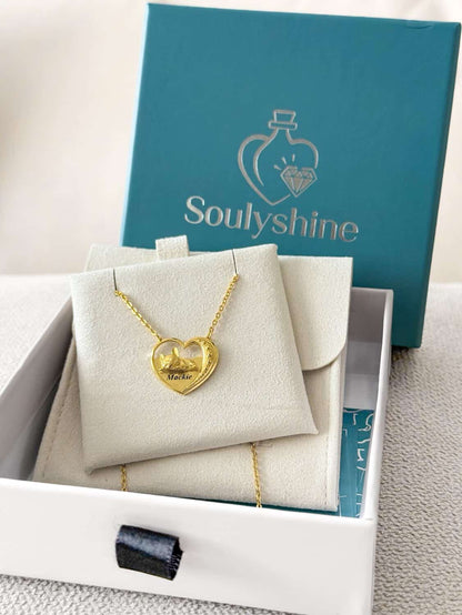 Soulyshine French Bulldog Starry Slumber – Personalized Pet Heart Necklace