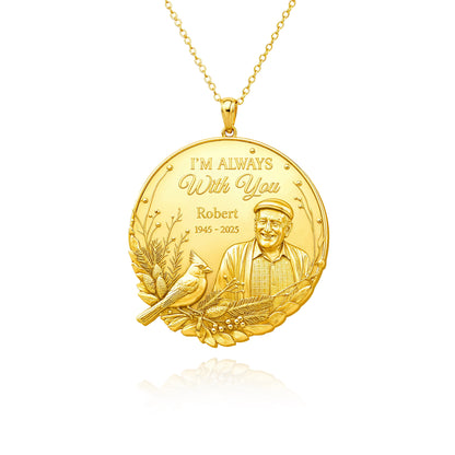 Soulyshine Eternal Presence Personalized Memorial -  Upload Photo Necklace in Sterling Silver/14K Gold Vermeil