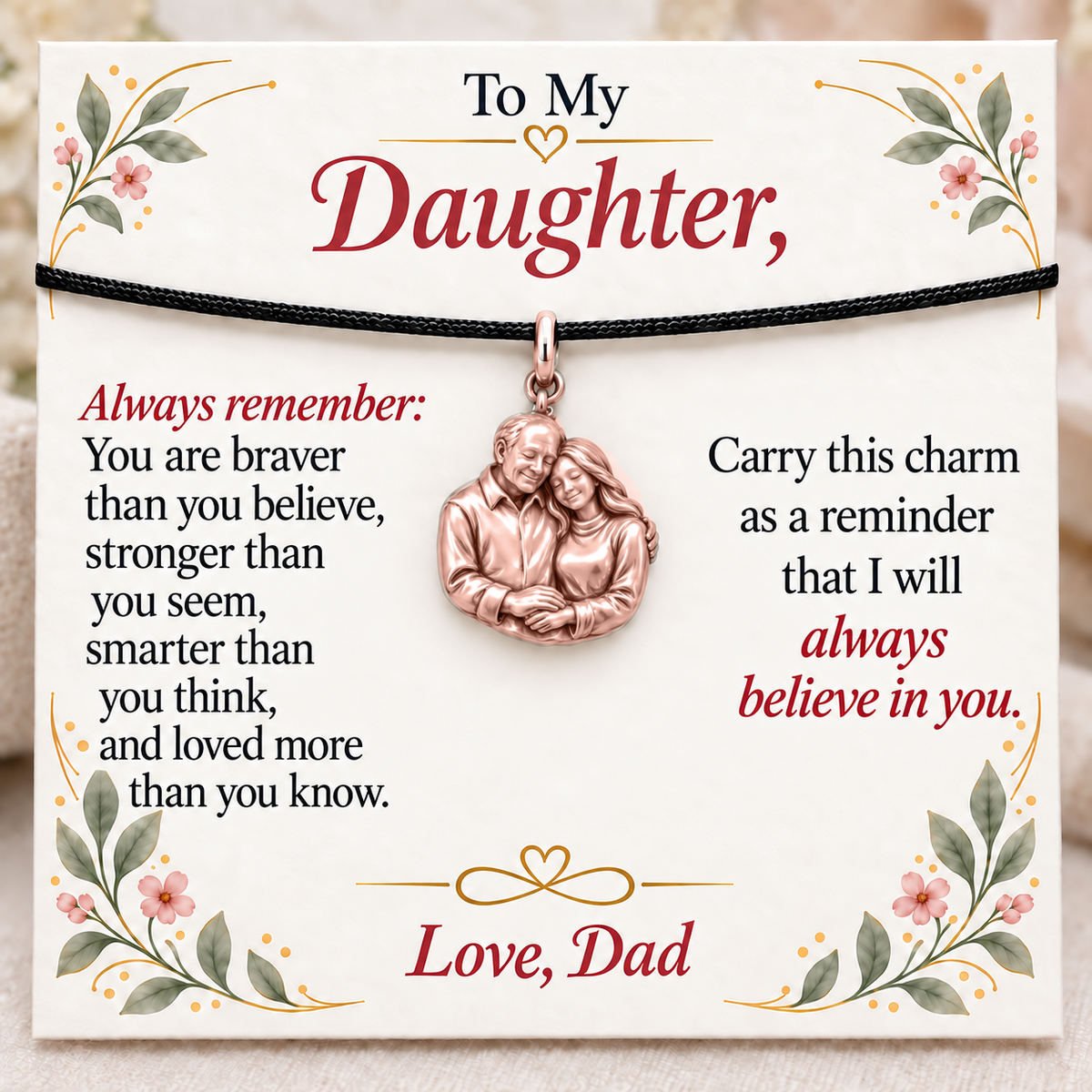 Always His Daughter, Loved Beyond Measure — Main image, rose gold finish