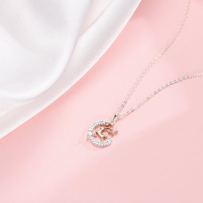 Everglow Reindeer Rosegold Vermeil and Silver Necklace