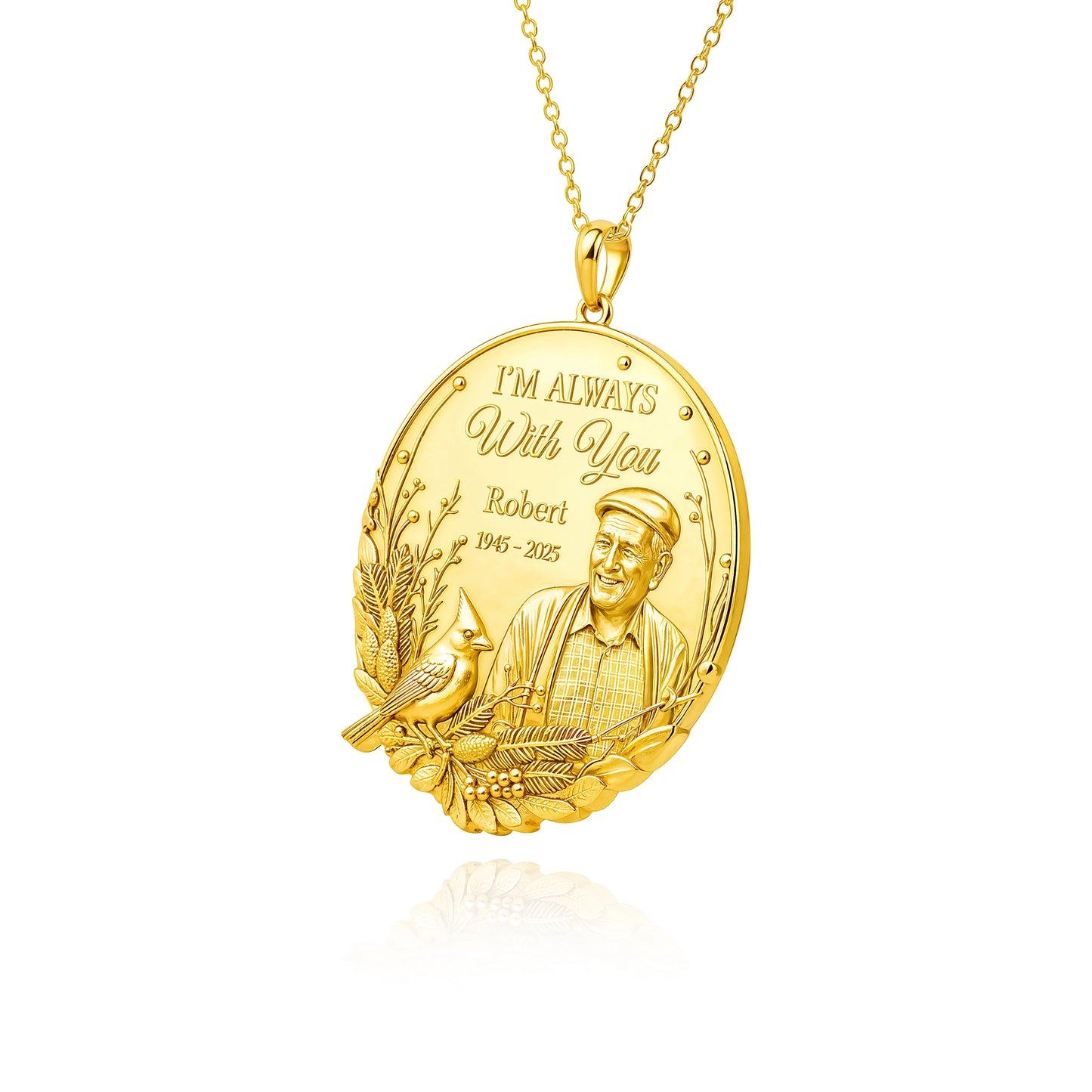 Soulyshine Eternal Presence Personalized Memorial -  Upload Photo Necklace in Sterling Silver/14K Gold Vermeil