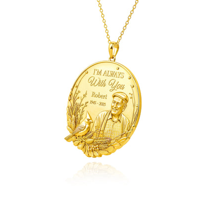 Soulyshine Eternal Presence Personalized Memorial -  Upload Photo Necklace in Sterling Silver/14K Gold Vermeil