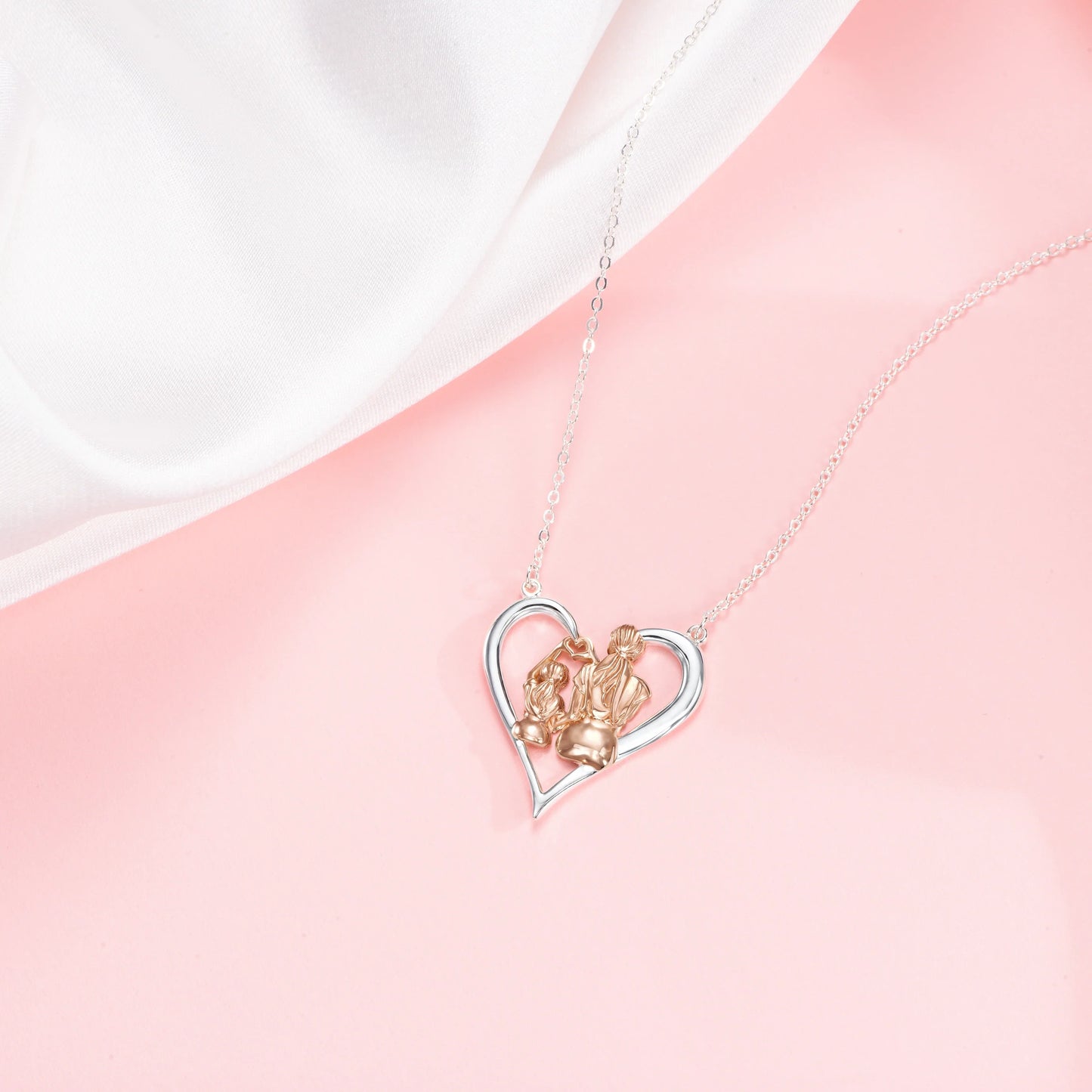 Heartbond Moments Vermeil Rosegold and Silver Necklace