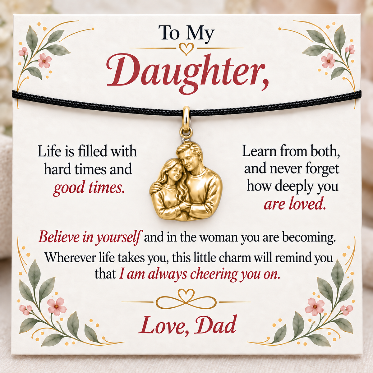 Dad’s Embrace, Believe in Your Becoming — Main image, gold finish