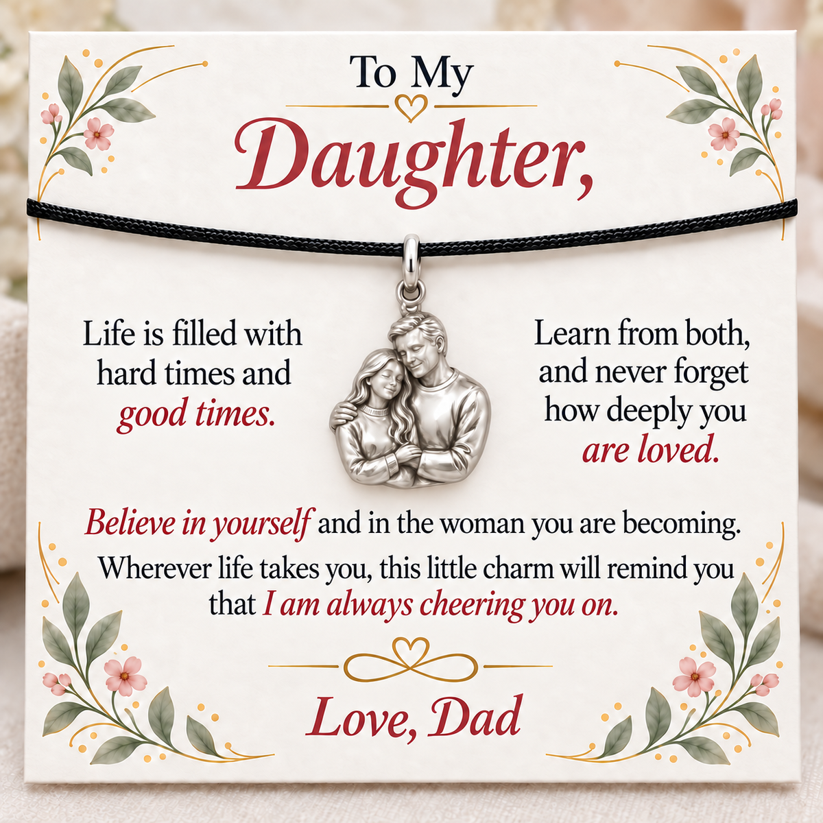 Dad’s Embrace, Believe in Your Becoming — Main image, silver finish