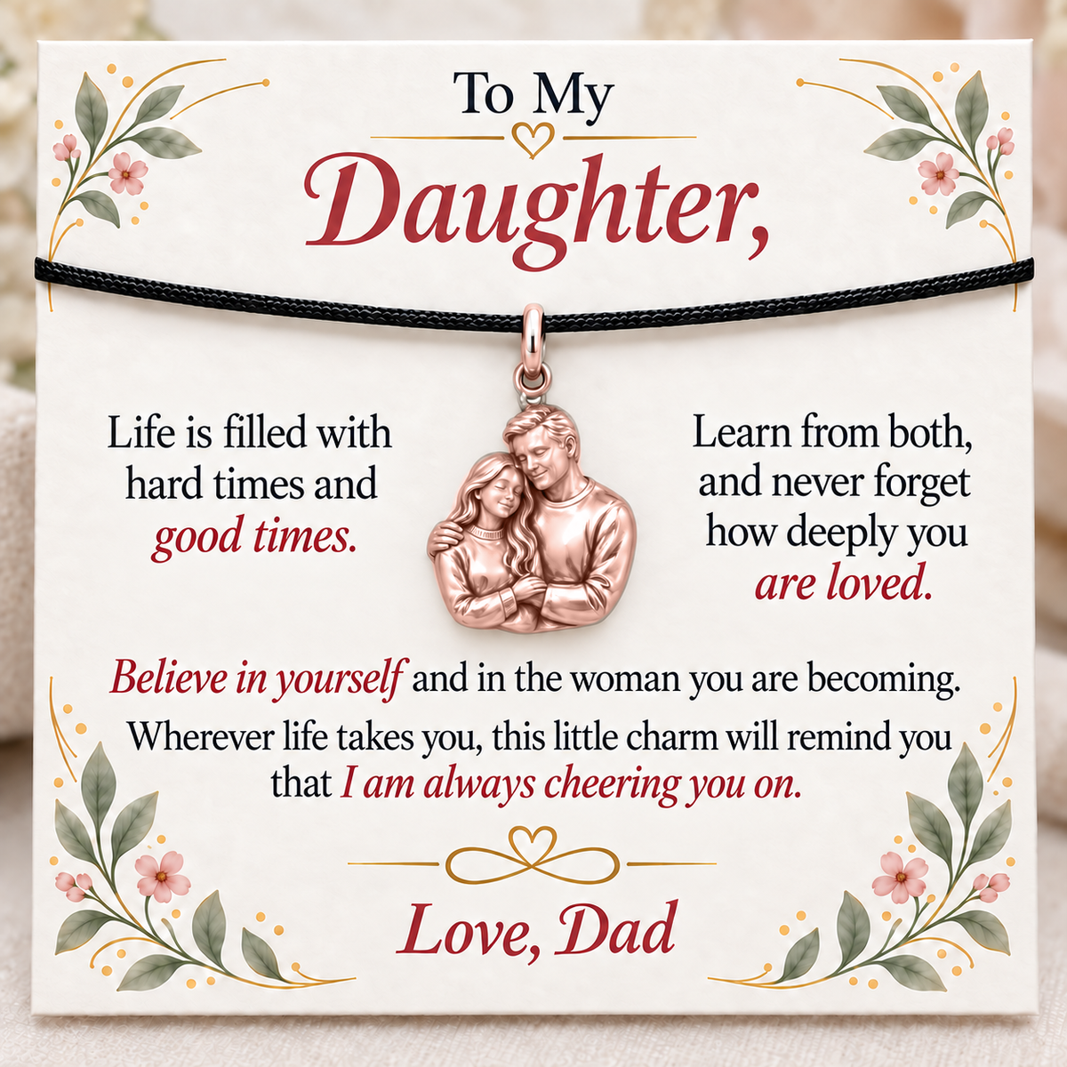 Dad’s Embrace, Believe in Your Becoming — Main image, rose gold finish