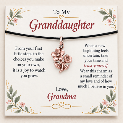 Grandma's Flower Charm: Grow With Love — Main image, rose gold finish