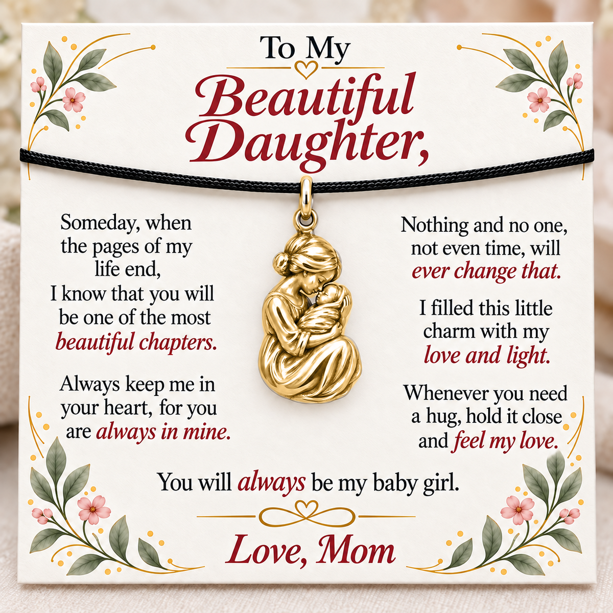 First Embrace, Forever Mom’s Baby Girl — Main image, gold finish
