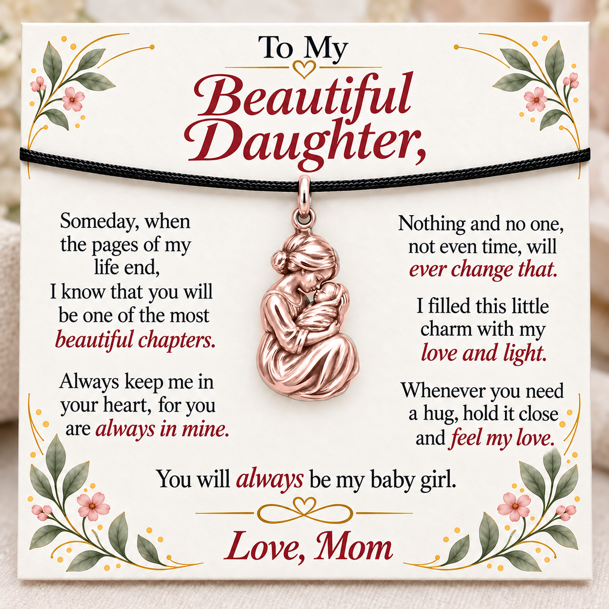 First Embrace, Forever Mom’s Baby Girl — Main image, rose gold finish