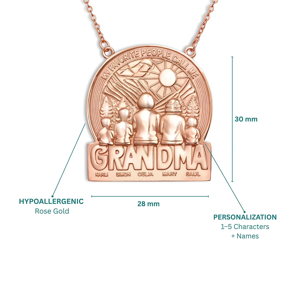 Soulyshine Personalized Favorite People Call Me Grandma - Handmade Necklace in Silver/14K Gold Vermeil