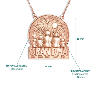 Soulyshine Personalized Favorite People Call Me Grandma - Handmade Necklace in Silver/14K Gold Vermeil