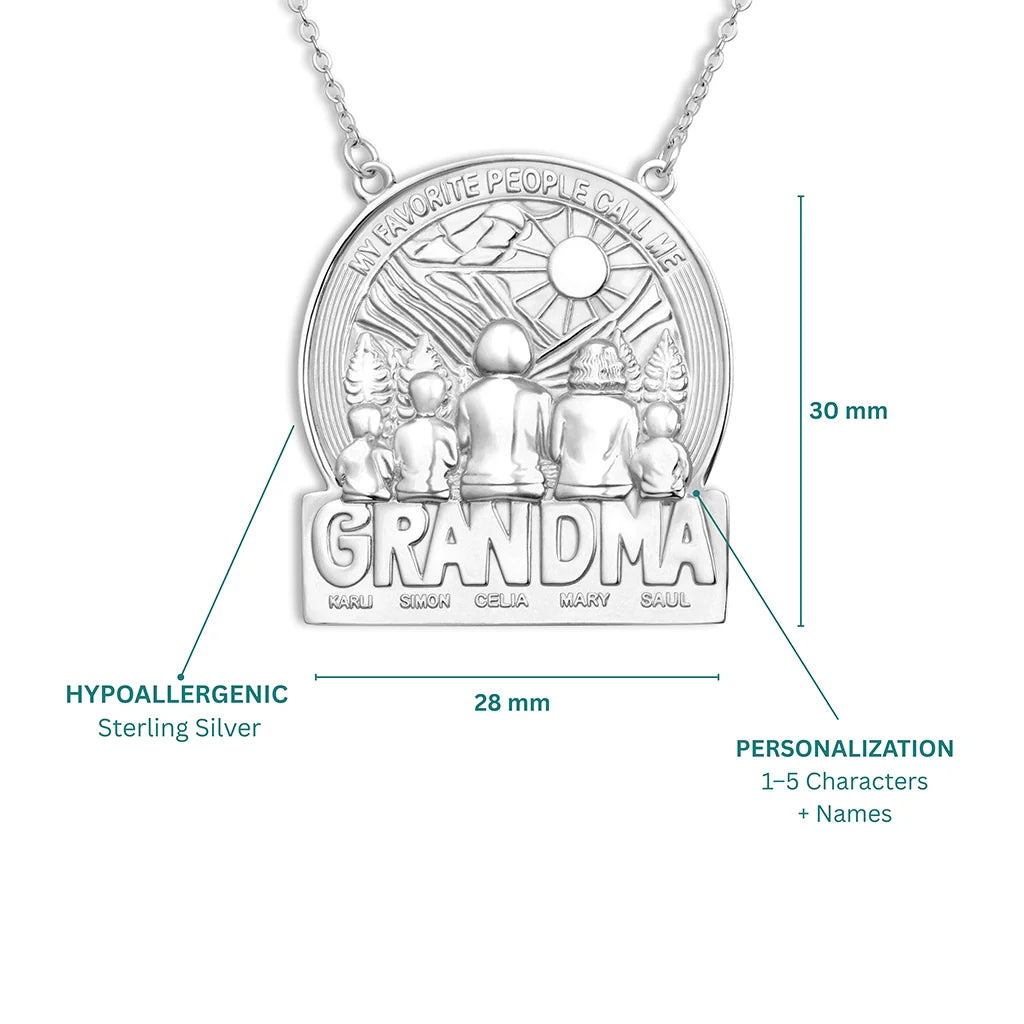 Soulyshine Personalized Favorite People Call Me Grandma - Handmade Necklace in Silver/14K Gold Vermeil