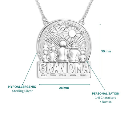 Soulyshine Personalized Favorite People Call Me Grandma - Handmade Necklace in Silver/14K Gold Vermeil