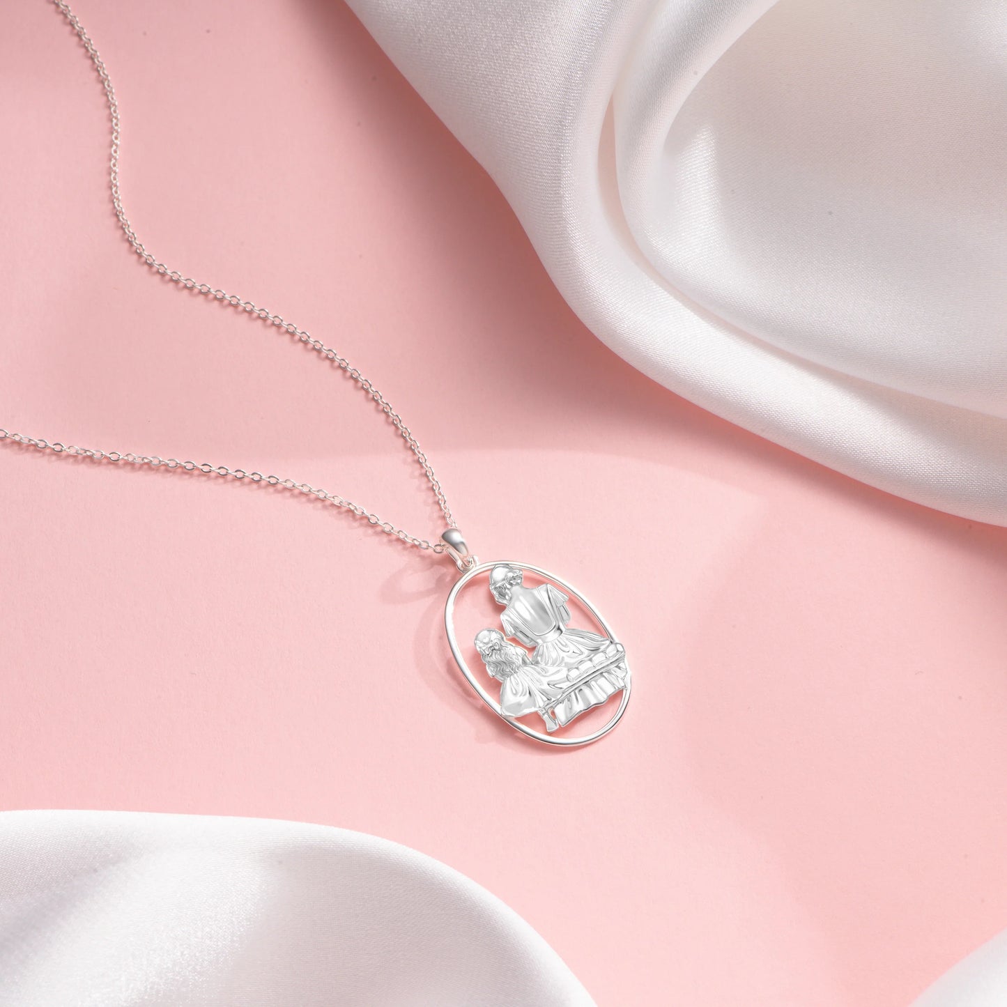 Soulyshine Mom and Princess Moment Silver Necklace