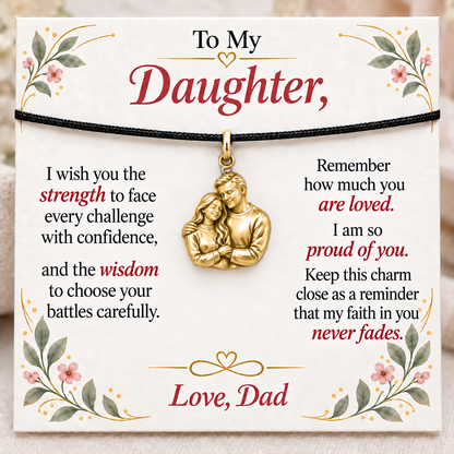 Dad’s Embrace, Proud of Your Strength — Main image, gold finish