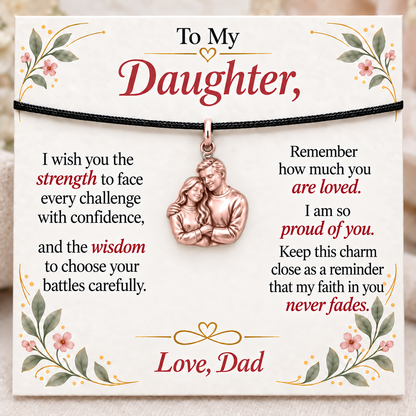 Dad’s Embrace, Proud of Your Strength — Main image, rose gold finish
