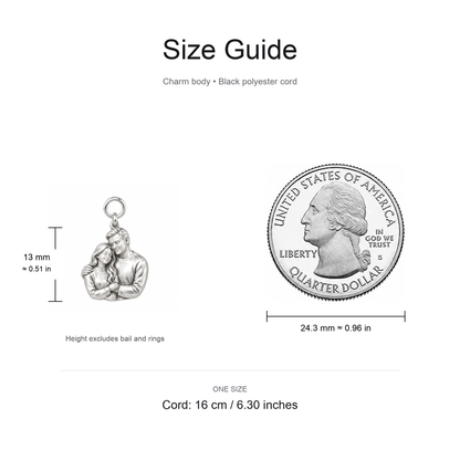Dad’s Embrace, Proud of Your Strength — Size guide, 13 mm body and 16 cm cord
