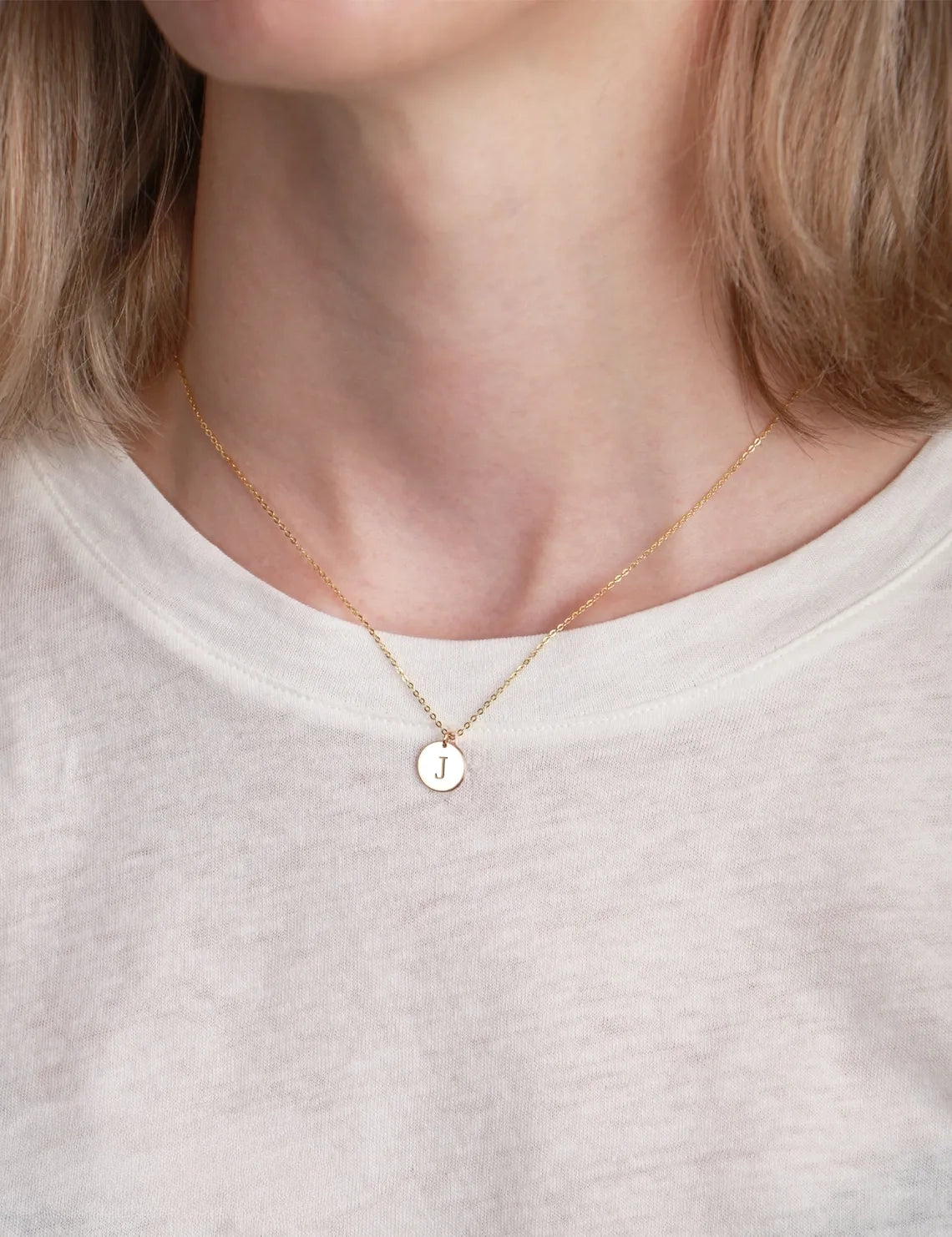 Soulyshine Personalized Initial Disc 14K Gold Vermeil Necklace