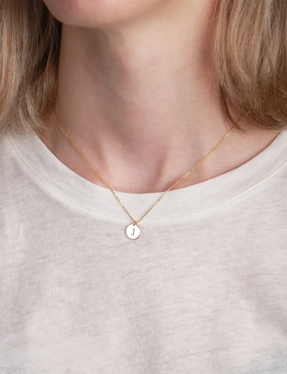 Soulyshine Personalized Initial Disc 14K Gold Vermeil Necklace
