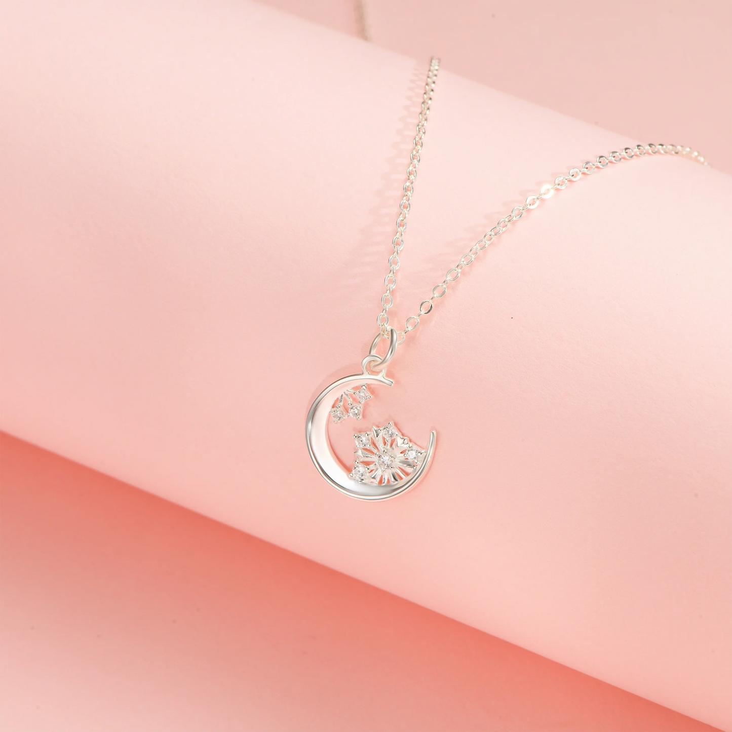 Soulyshine Lunar Snowflake Silver Necklace