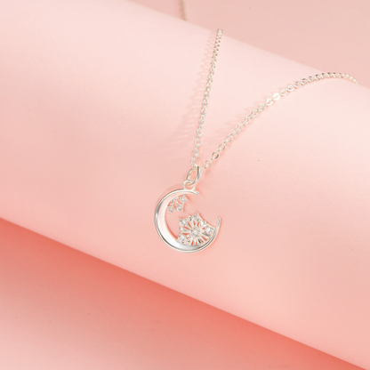Soulyshine Lunar Snowflake Silver Necklace
