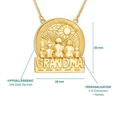 Soulyshine Personalized Favorite People Call Me Grandma - Handmade Necklace in Silver/14K Gold Vermeil