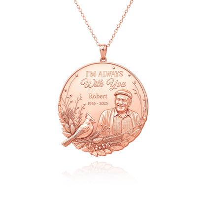 Soulyshine Eternal Presence Personalized Memorial -  Upload Photo Necklace in Sterling Silver/14K Gold Vermeil